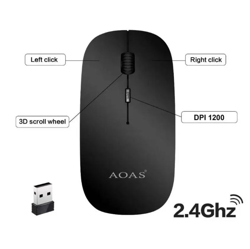 Mouse Óptico Wireless Ultra Slim 2.4GHz