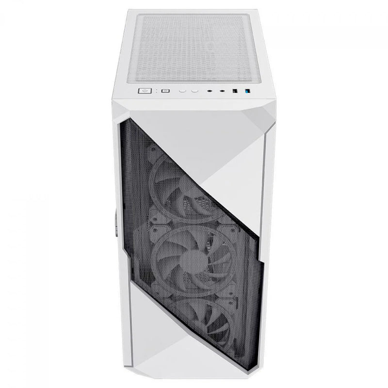 Gabinete Gamer Branco ARGB 3 Ventoinhas Vidro Gamemax Revolt,Vidro temperado