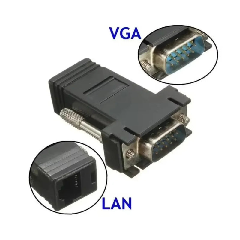 Kit de Adaptador de Extensão VGA (02) para Cabo de Vídeo RJ45