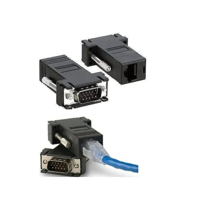 Kit de Adaptador de Extensão VGA (02) para Cabo de Vídeo RJ45