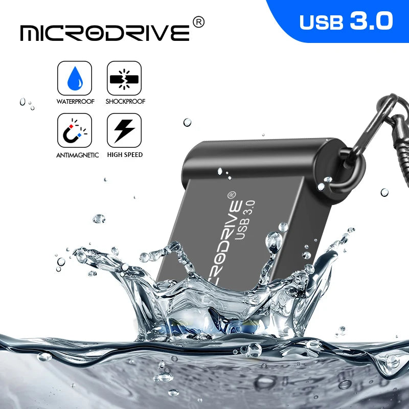 Pen Drive USB de Alta Velocidade 3.0 Mini Flash 128GB 64GB 32GB 16GB - Cle USB 3.0 Stick, Chave de Armazenamento USB