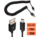 Cabo de Dados Mini USB com Curva de 90 Graus – Conector em T (V3) para Carga e Transferência de Dados, com opções de curva para cima, para baixo, à esquerda e à direita.