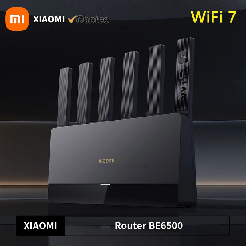 Roteador Xiaomi BE6500 Quad Nucleus Wifi7 6500Mbps – Porta Ethernet 2.5G – Frequência Dupla 2.4/5GHz – 6 Amplificadores de Sinal Independentes – Mesh