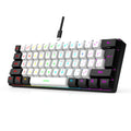 Teclado de jogo mini 60%, RGB, compacto, à prova d'água, 61 teclas para gamers de PC/Mac