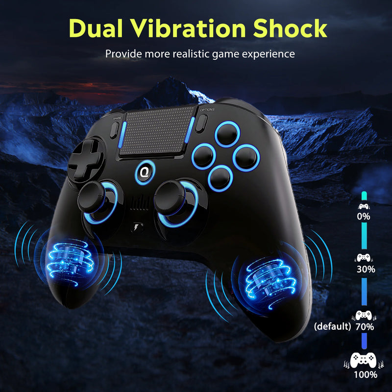 QRD Spark N5 Wireless Controller forPS5 PS4 PS3 IOS Android PC Hall Effect 9-color LED lights Vibration effect PS4 Gamepad