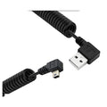 Cabo de Dados Mini USB com Curva de 90 Graus – Conector em T (V3) para Carga e Transferência de Dados, com opções de curva para cima, para baixo, à esquerda e à direita.