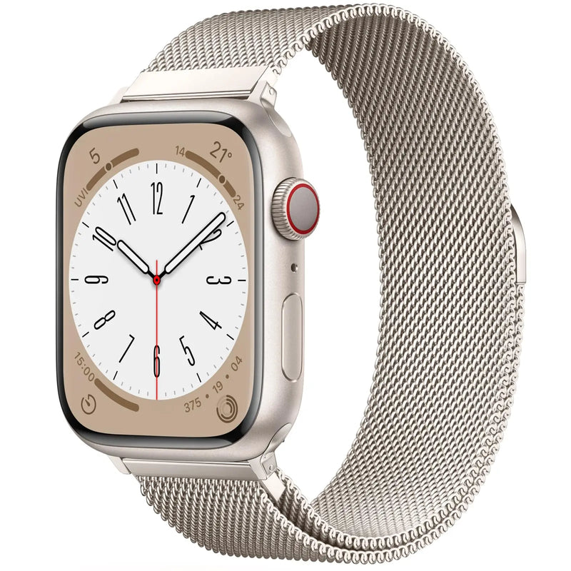 Pulseira Milanese para Apple Watch - Tamanhos: 38mm, 40mm, 41mm, 42mm, 44mm, 45mm, 49mm. Compatível com iWatch Series 3, 5, 6, SE, 7, 8, 9, 10 e Ultra 2.