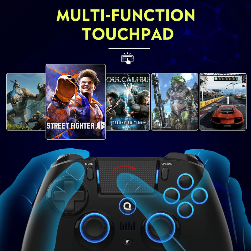 QRD Spark N5 Wireless Controller forPS5 PS4 PS3 IOS Android PC Hall Effect 9-color LED lights Vibration effect PS4 Gamepad