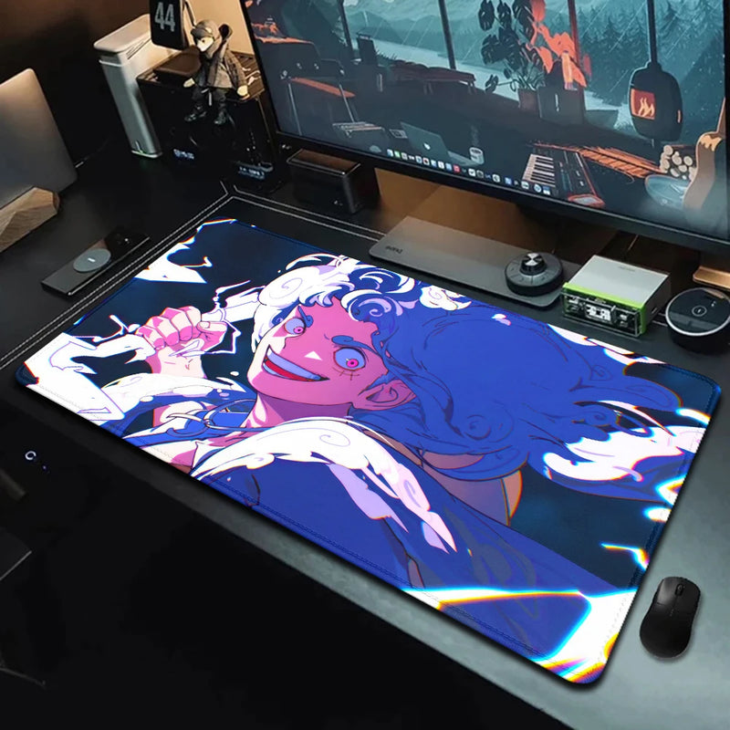 Mouse Pad Anime Luffy Gear 5 - Cores Vivas e Coloridas - ONE PIECE   Mousepad Gamer XXL - Acessórios para Computador 400x900 mm - Tapete Grande e Macio para Mesa