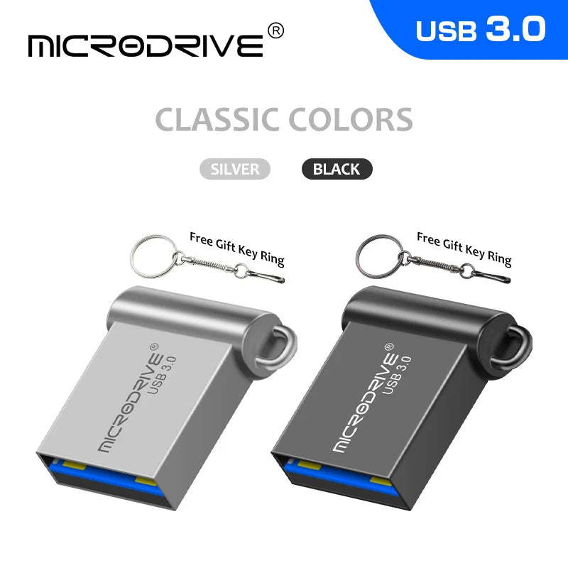 Pen Drive USB de Alta Velocidade 3.0 Mini Flash 128GB 64GB 32GB 16GB - Cle USB 3.0 Stick, Chave de Armazenamento USB