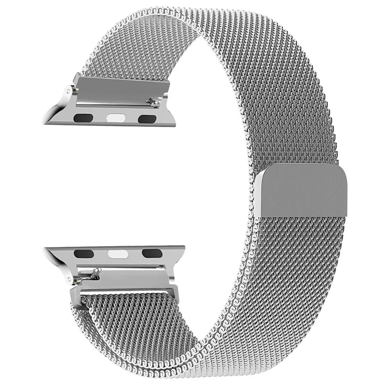 Pulseira Milanese para Apple Watch - Tamanhos: 38mm, 40mm, 41mm, 42mm, 44mm, 45mm, 49mm. Compatível com iWatch Series 3, 5, 6, SE, 7, 8, 9, 10 e Ultra 2.