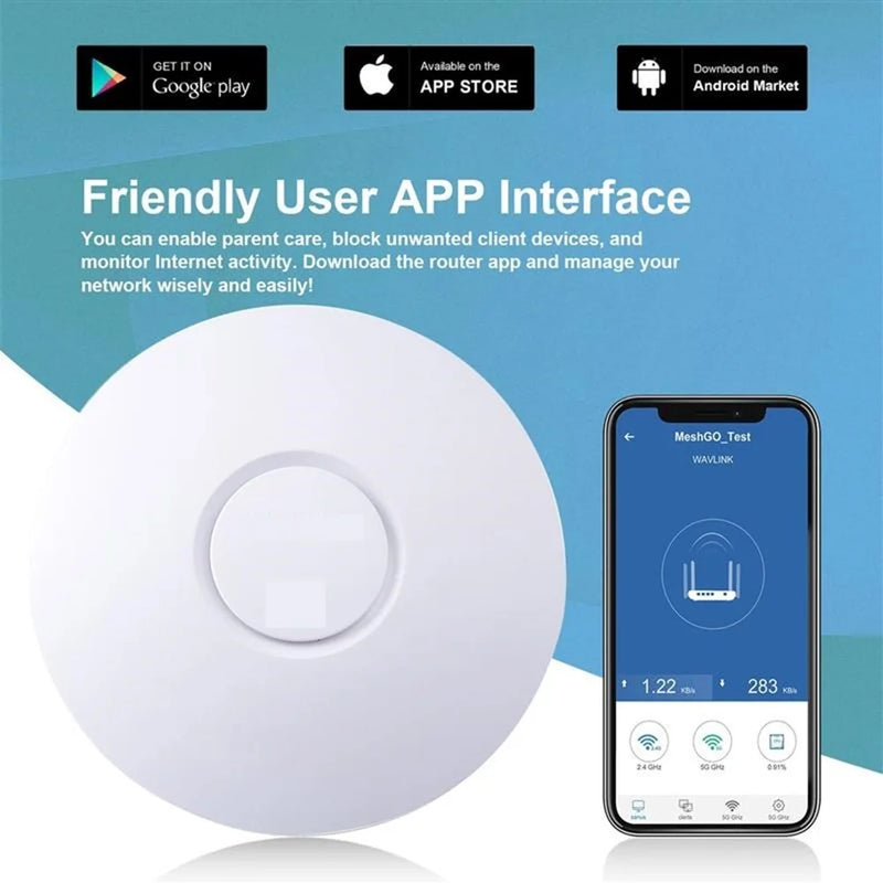 Repetidor WiFi CWR01 300Mbps – Ponto de Acesso Sem Fio Indoor, Montado na Parede, Modo AP (Access Point) de Teto