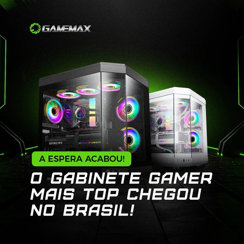 Gabinete ATX Gamemax Tower Black Hype Glass