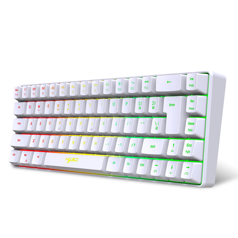 Teclado de jogo mini 60%, RGB, compacto, à prova d'água, 61 teclas para gamers de PC/Mac