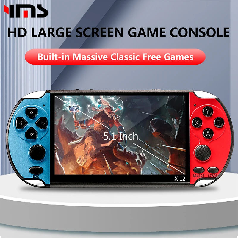 X7/X12 Plus Video Game Console 7.1/5.1/4.3 Inch Portable Game Consoles Built-in 10000 Retro Gaming HD Video Console Arcade Mame