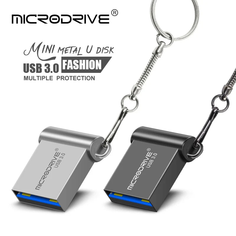 Pen Drive USB de Alta Velocidade 3.0 Mini Flash 128GB 64GB 32GB 16GB - Cle USB 3.0 Stick, Chave de Armazenamento USB