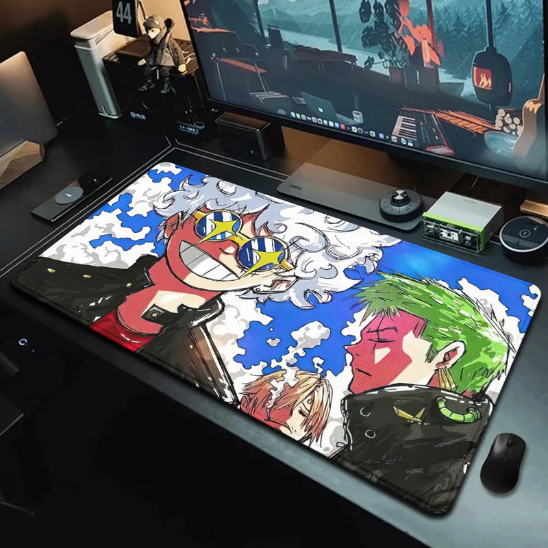 Mouse Pad Anime Luffy Gear 5 - Cores Vivas e Coloridas - ONE PIECE   Mousepad Gamer XXL - Acessórios para Computador 400x900 mm - Tapete Grande e Macio para Mesa