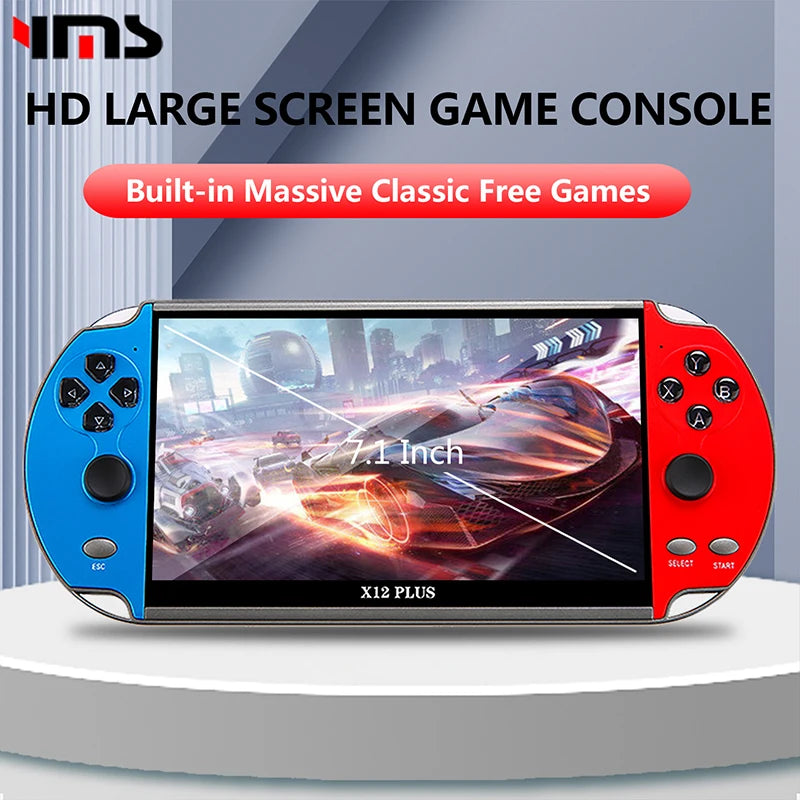 X7/X12 Plus Video Game Console 7.1/5.1/4.3 Inch Portable Game Consoles Built-in 10000 Retro Gaming HD Video Console Arcade Mame