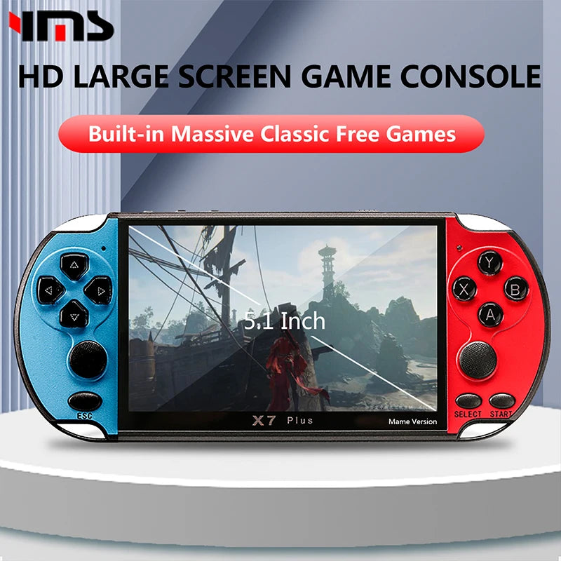 X7/X12 Plus Video Game Console 7.1/5.1/4.3 Inch Portable Game Consoles Built-in 10000 Retro Gaming HD Video Console Arcade Mame