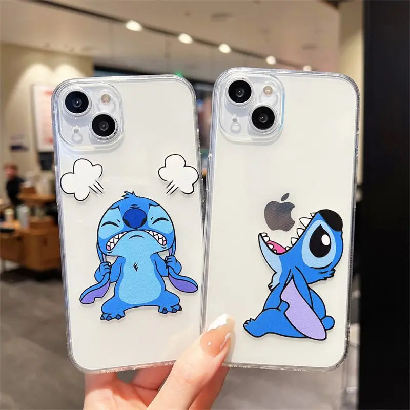 Capa para iPhone com Estampa de Stitch – Estilo Cartoon Fofo Y2K, Material TPU Macio