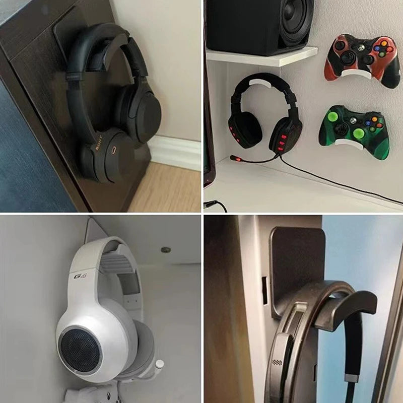 Suporte de Parede Universal para Fones de Ouvido, Suporte para Controle de Jogos, Rack para Exibição de Headset, Gancho para Pendurar Sob a Mesa para Fones de Ouvido